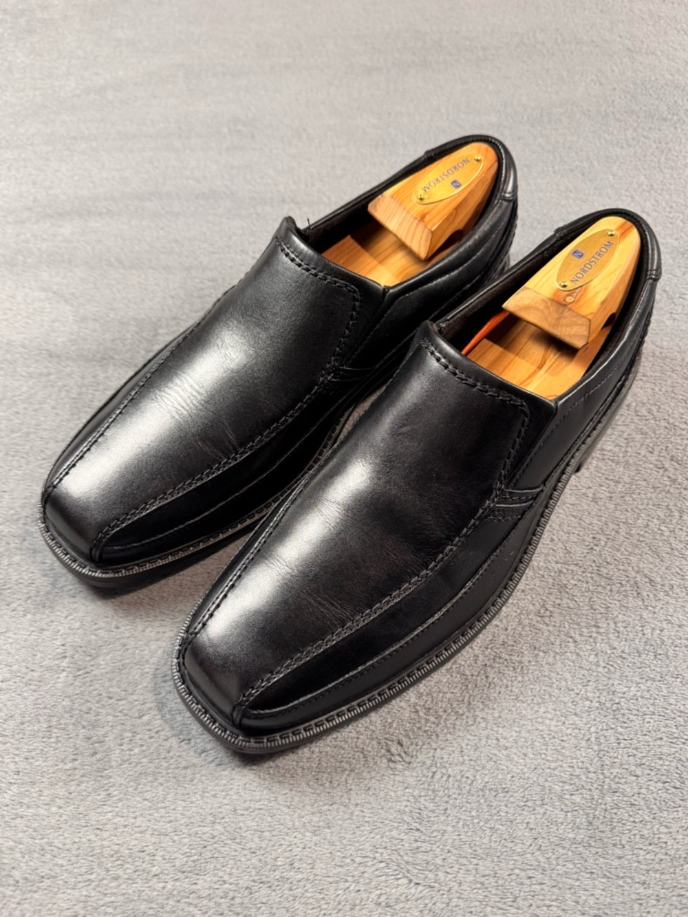 Rockport Style Leader 2 Bike Toe Black Leather Loafers